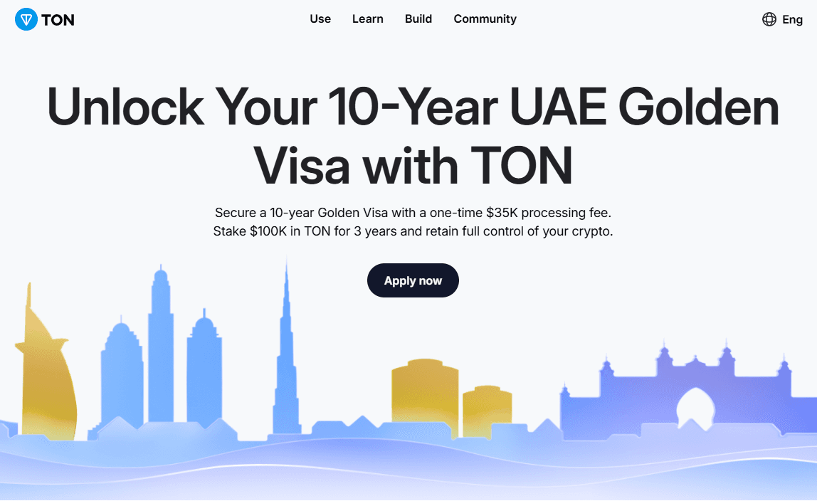 质押 Toncoin 送阿联酋签证,当居留权也变得代币化
