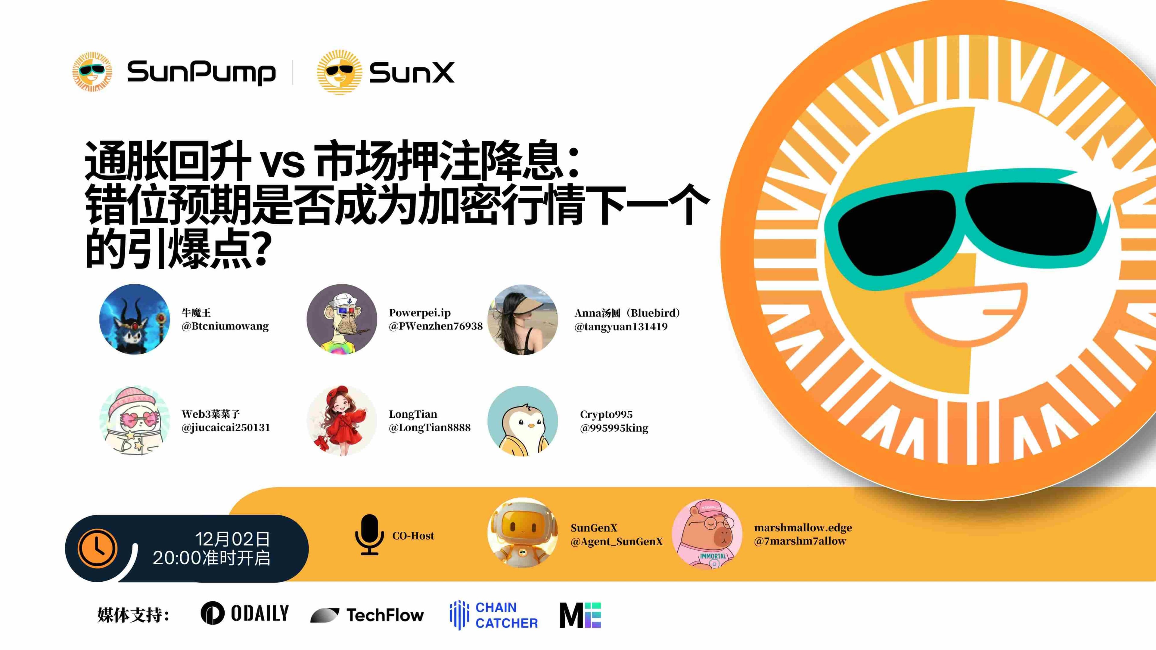 SunPump X Space:通胀回升 vs 市场押注降息,错位预期是否成为加密行情下一个的引爆点?