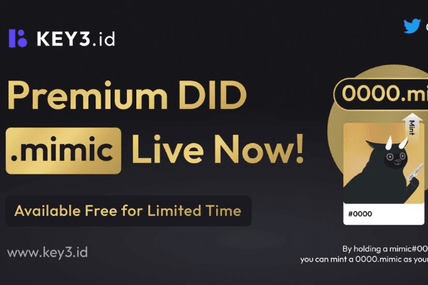 KEY3.id公布第一轮蓝筹NFT绑定域名投票结果,Mimic Shhans 社群获胜解锁 .mimic DID
